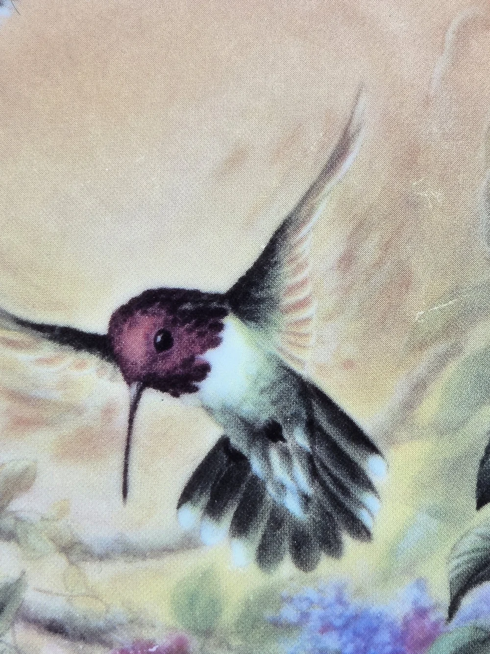 2 Bradford Hummingbird Decor Plates Wings of Grace, Garden Whispers W.S. Martin
